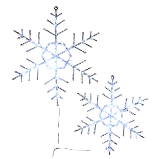 Ice Crystal Snowflake Set with 200 Cool White Micro UL LED Lights